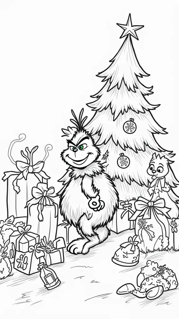 the grinch coloring page pdf